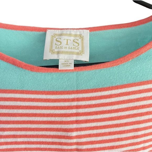 SAIL TO SABLE Pullover Sweater Round Neck Long Sleeves Striped Blouse Size XS - Picture 3 of 5